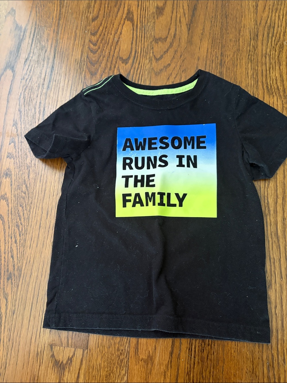 Okie dokie kids  Black Graphic Tee - "Awesome Runs in the Family"